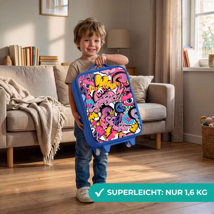 Kinderkoffer Blau - Girly Graffiti — 3