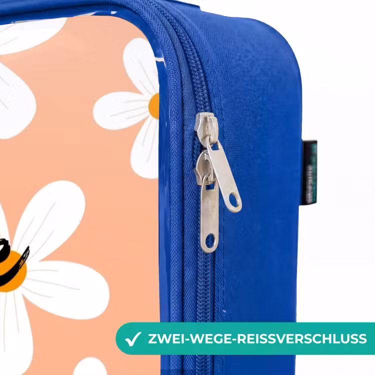 Kinderkoffer Blau - Gänseblümchen Manie Pfirsich — 5
