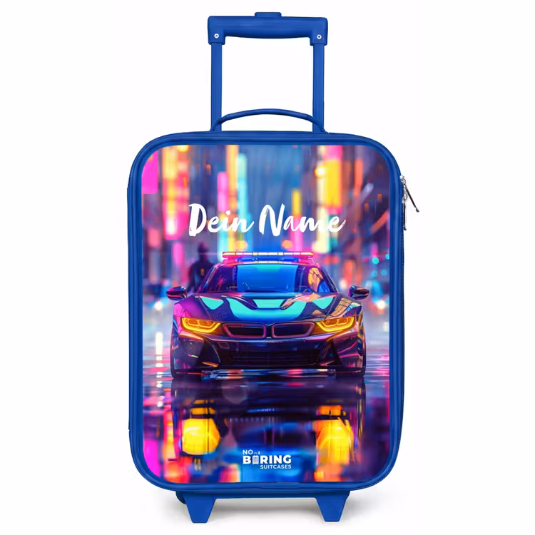 Kinderkoffer Blau - Neon-Nachtauto — 1