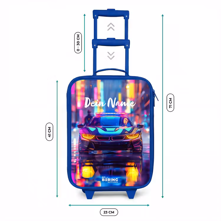 Kinderkoffer Blau - Neon-Nachtauto — 7