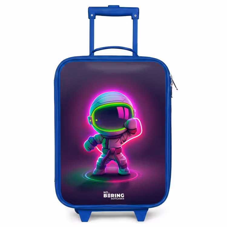 Kinderkoffer Blau - Weltraum Karate Neon — 1