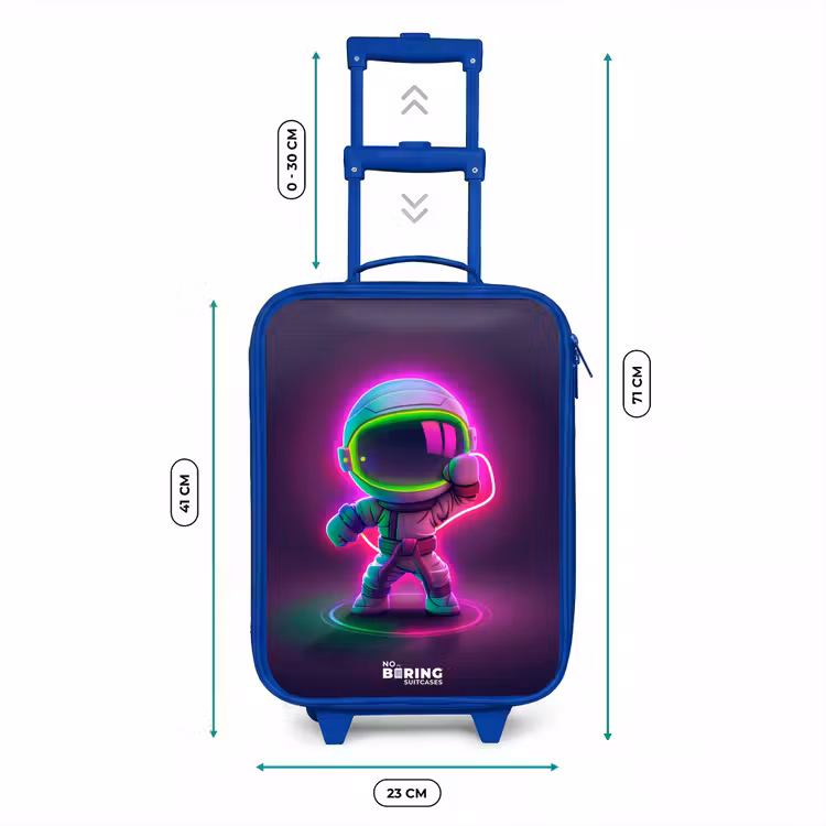 Kinderkoffer Blau - Weltraum Karate Neon — 7