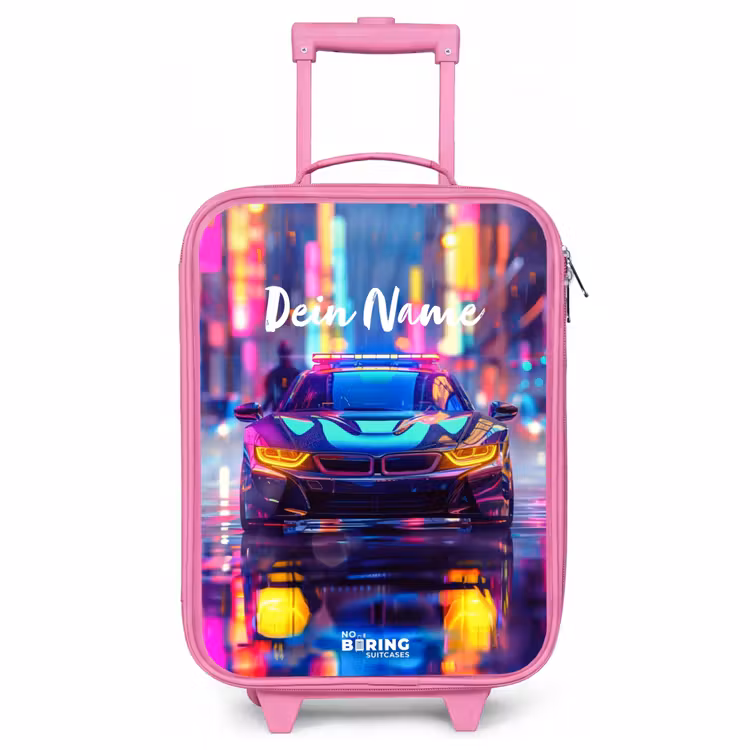 Kinderkoffer Rosa - Neon-Nachtauto — 1