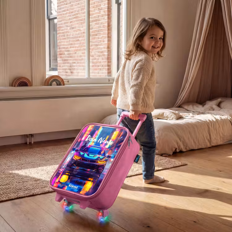 Kinderkoffer Rosa - Neon-Nachtauto — 2
