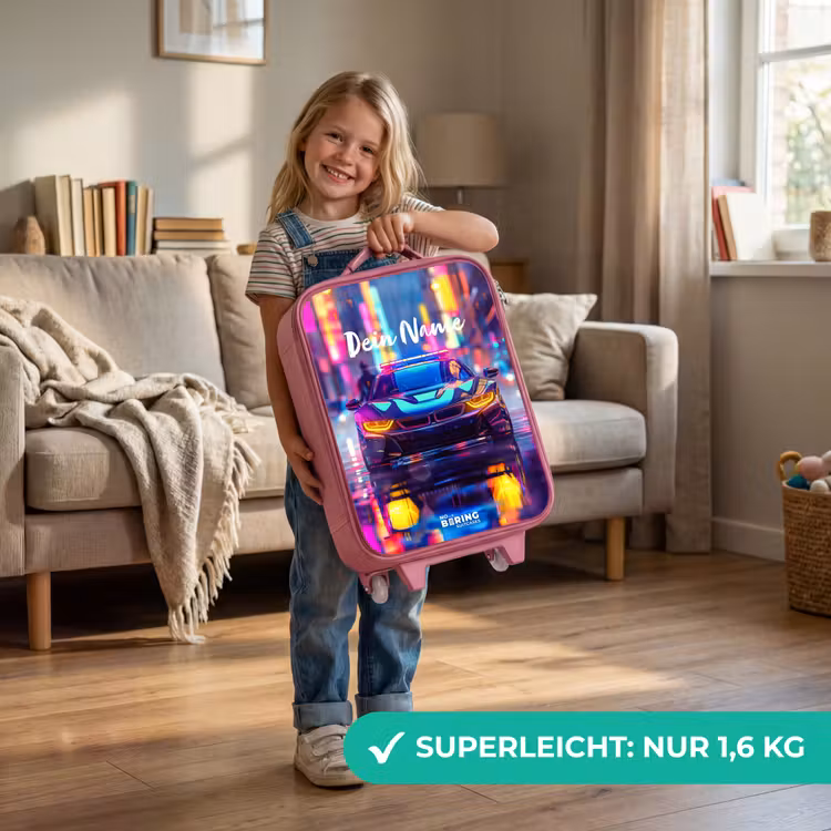 Kinderkoffer Rosa - Neon-Nachtauto — 3
