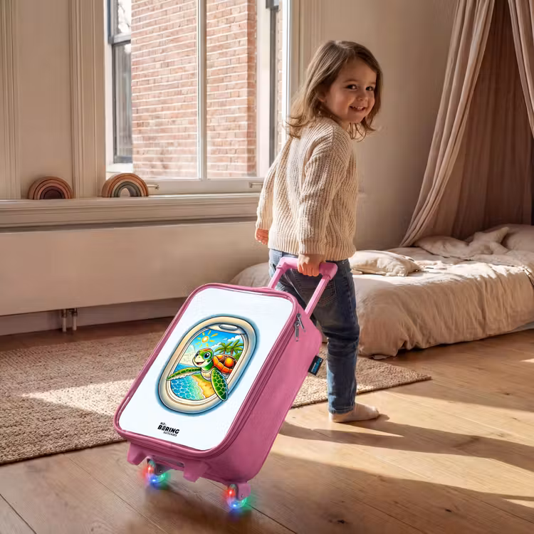 Kinderkoffer Rosa - Schildkröte an einem tropischen Strand — 2