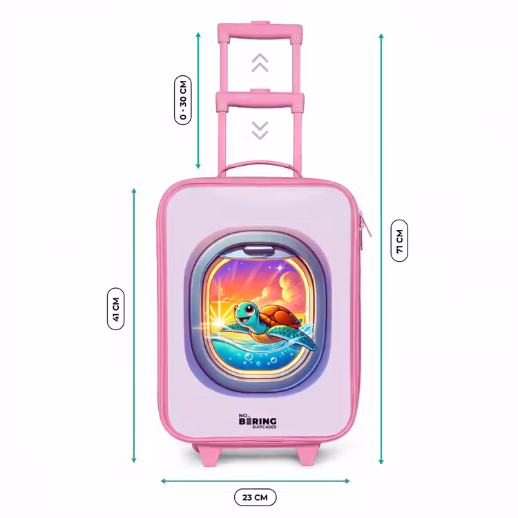 Kinderkoffer Rosa - Schildkröte beim Schwimmen mit Sonnenuntergang — 7