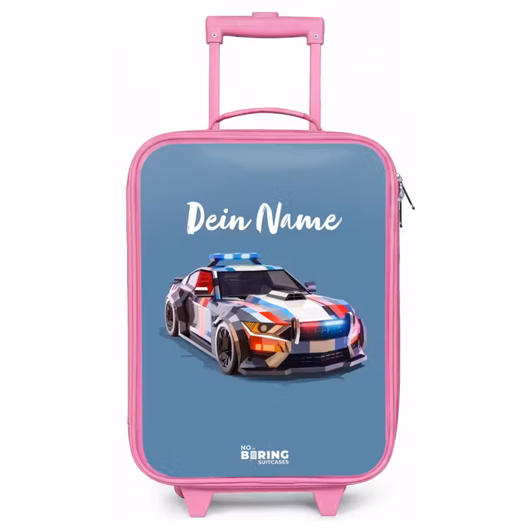 Kinderkoffer Rosa - Schillerndes Polizeiauto — 1