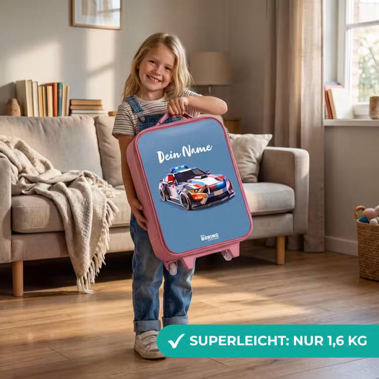 Kinderkoffer Rosa - Schillerndes Polizeiauto — 3