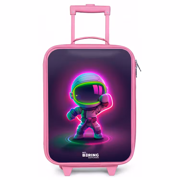 Kinderkoffer Rosa - Weltraum Karate Neon — 1