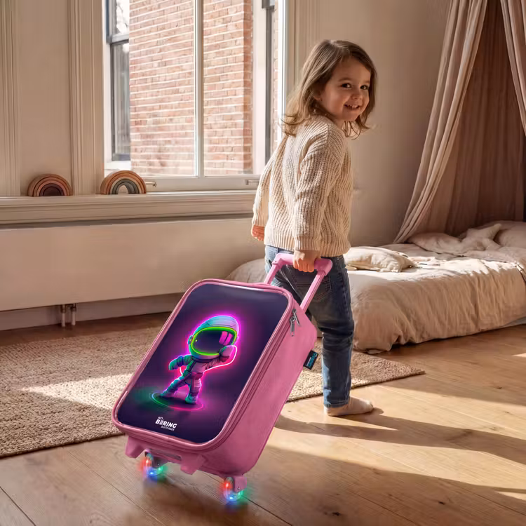 Kinderkoffer Rosa - Weltraum Karate Neon — 2