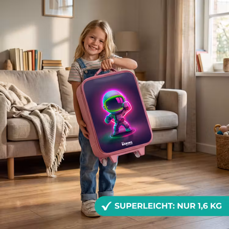 Kinderkoffer Rosa - Weltraum Karate Neon — 3