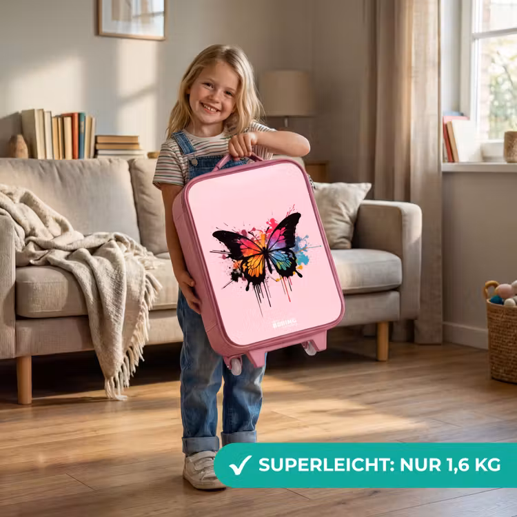 Kinderkoffer Rosa - Schmetterling malen — 3