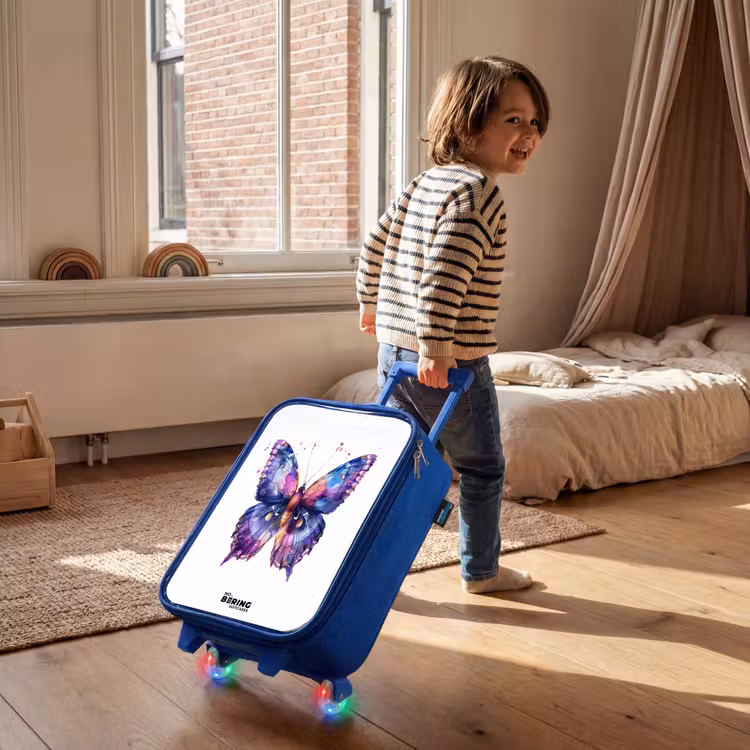 Kinderkoffer Blau - Lila Schmetterling — 2