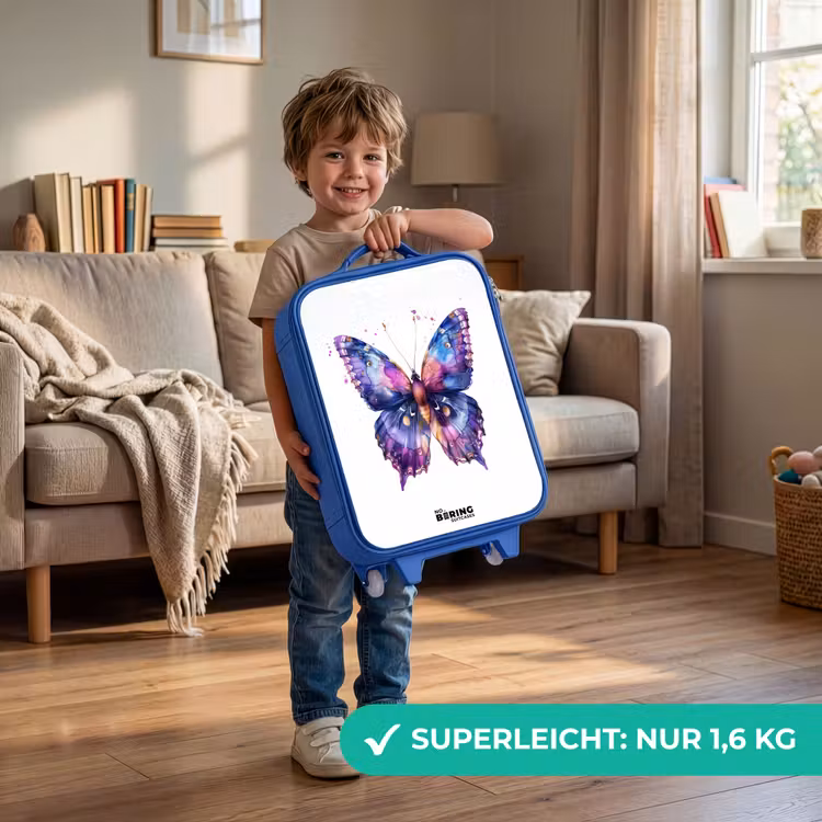 Kinderkoffer Blau - Lila Schmetterling — 3