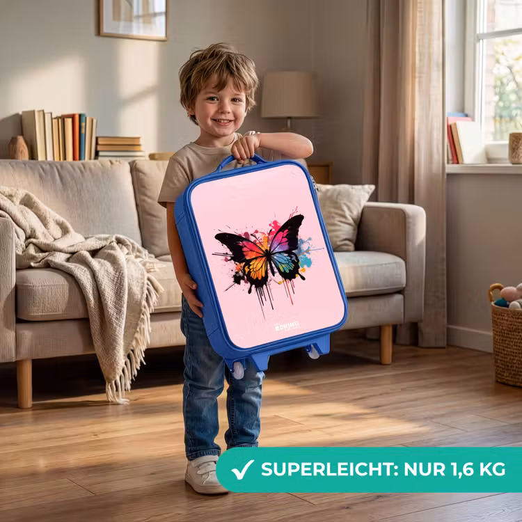 Kinderkoffer Blau - Schmetterling malen — 3