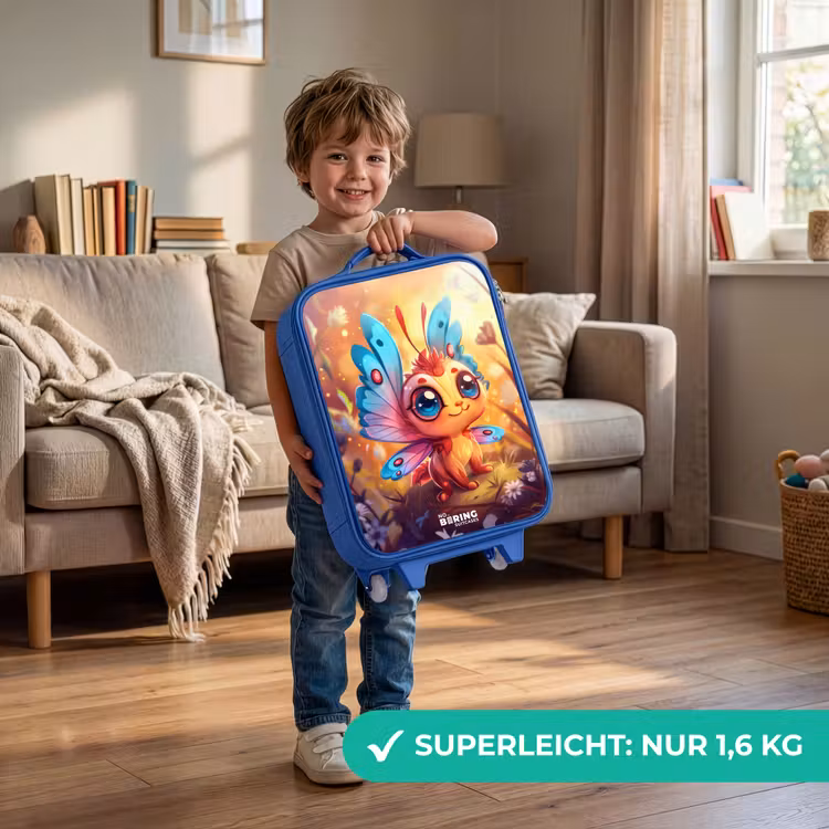 Kinderkoffer Blau - Valerio schmetterlingsartig — 3