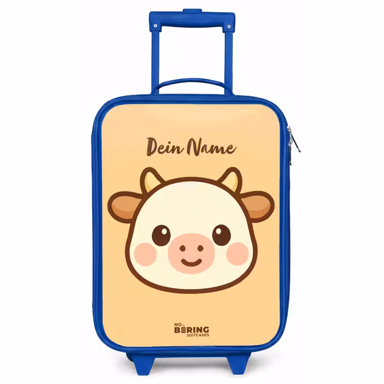 Kinderkoffer Blau - Kawai - Kuh - Braun — 1