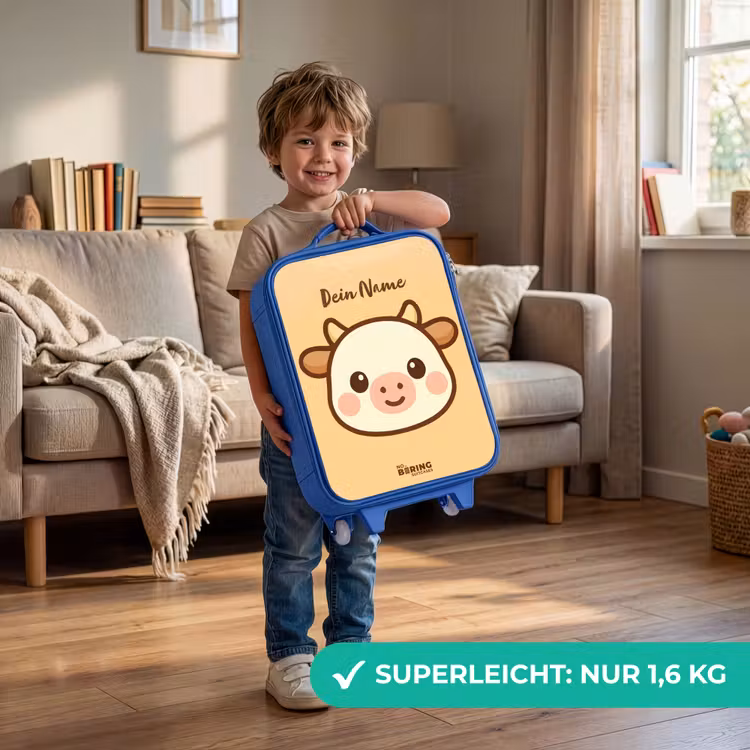 Kinderkoffer Blau - Kawai - Kuh - Braun — 3