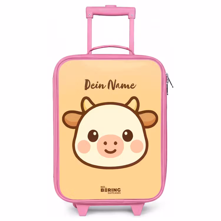 Kinderkoffer Rosa - Kawai - Kuh - Braun — 1