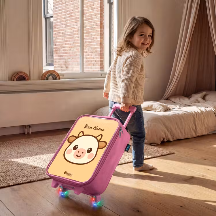 Kinderkoffer Rosa - Kawai - Kuh - Braun — 2