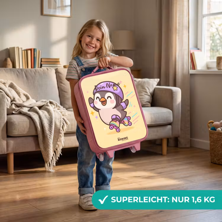 Kinderkoffer Rosa - Kawai - Pinguin - Schlittschuhe — 3