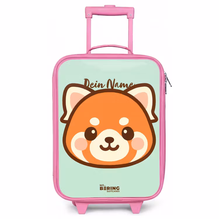 Kinderkoffer Rosa - Kawai - Roter Panda - Grün — 1
