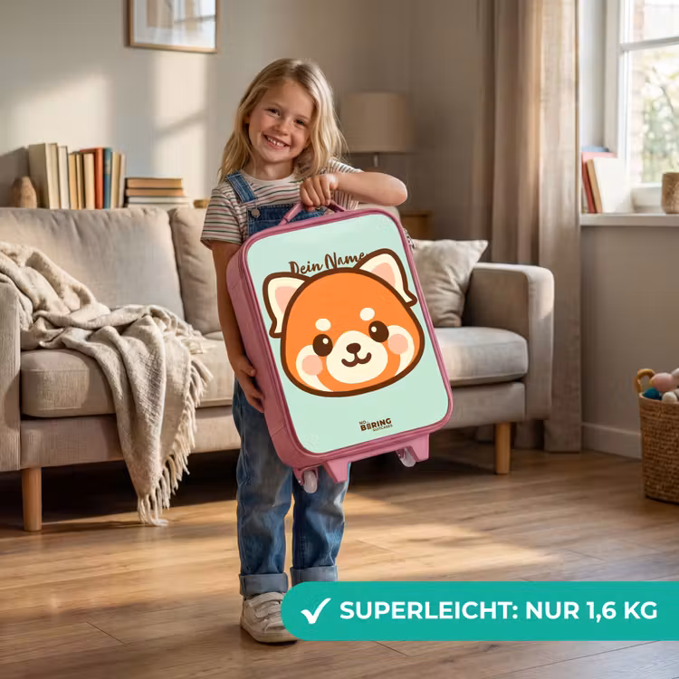 Kinderkoffer Rosa - Kawai - Roter Panda - Grün — 3