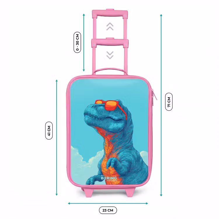 Kinderkoffer Rosa - Dino mit Sonnenbrille — 7