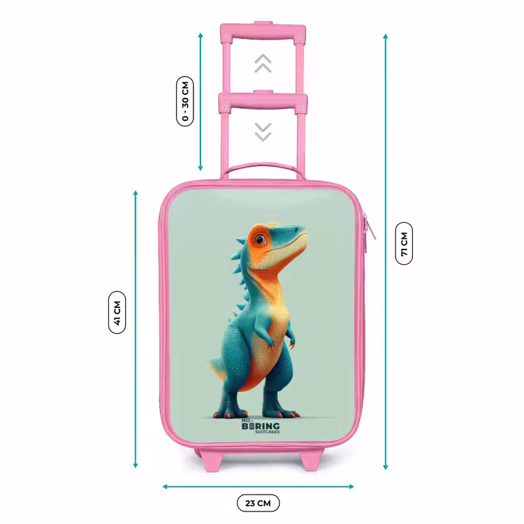 Kinderkoffer Rosa - Robuster Dino mit großen Augen — 7