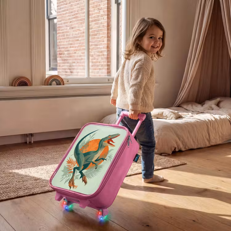 Kinderkoffer Rosa - Streifender Jäger mit Blättern — 2