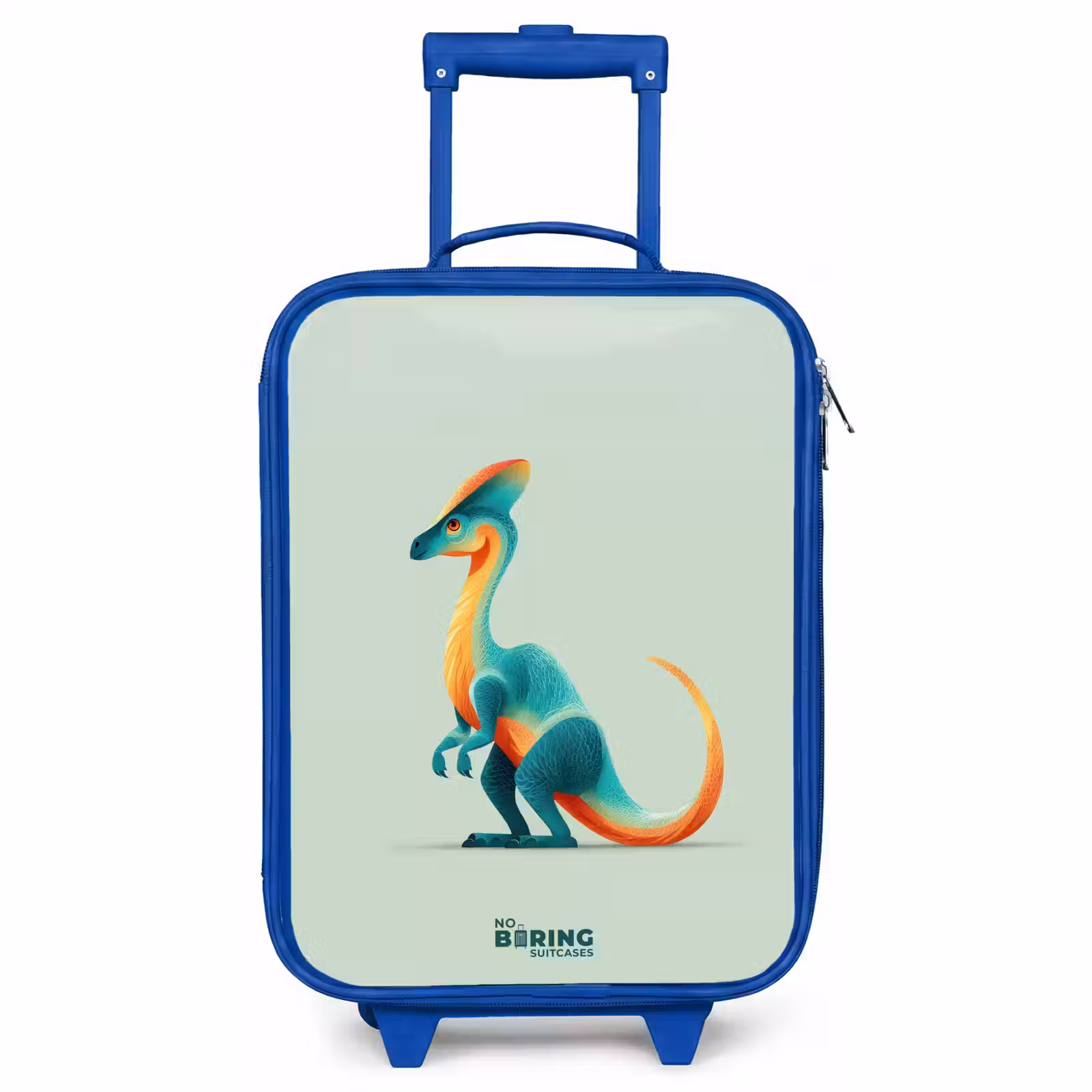Kinderkoffer Blau - Eleganter Dino mit Kamm — 1