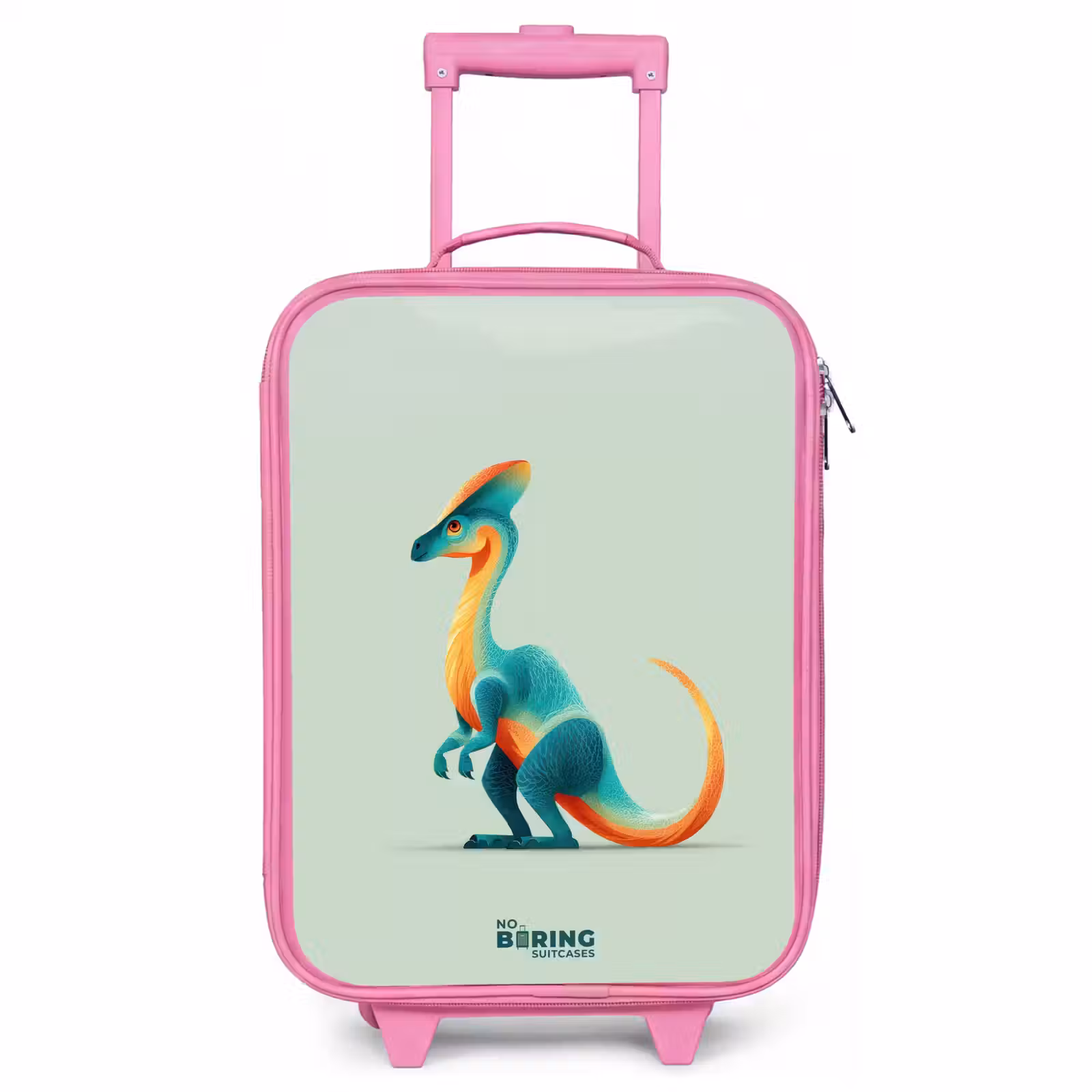 Kinderkoffer Rosa - Eleganter Dino mit Kamm — 1