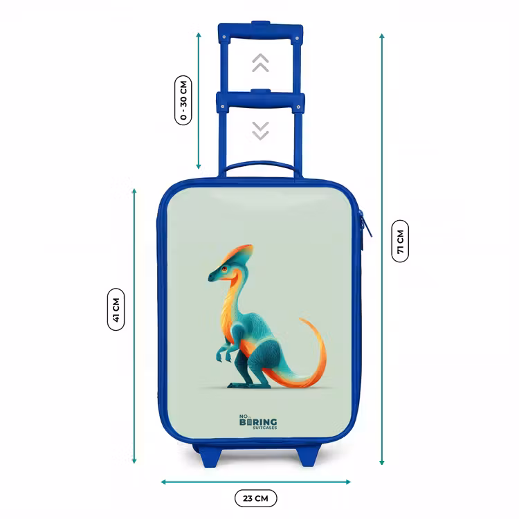 Kinderkoffer Blau - Eleganter Dino mit Kamm — 7