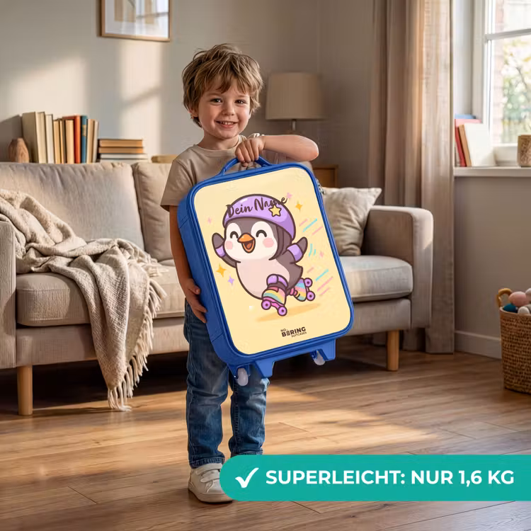 Kinderkoffer Blau - Kawai - Pinguin - Schlittschuhe — 3