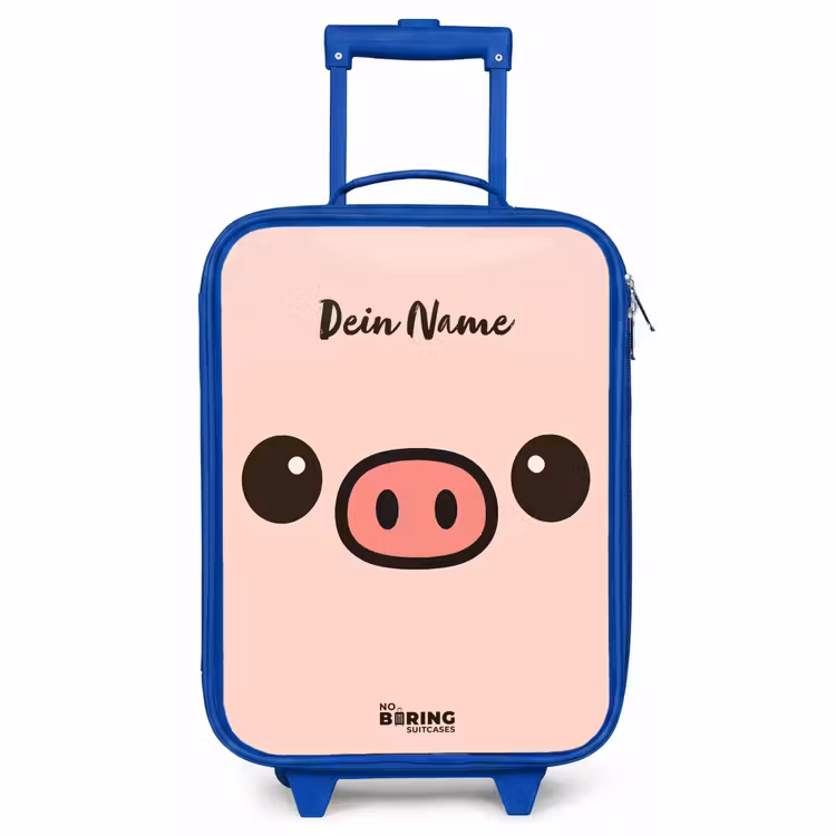 Kinderkoffer Blau - Kawai - Schwein - Rosa — 1