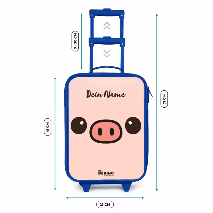 Kinderkoffer Blau - Kawai - Schwein - Rosa — 7