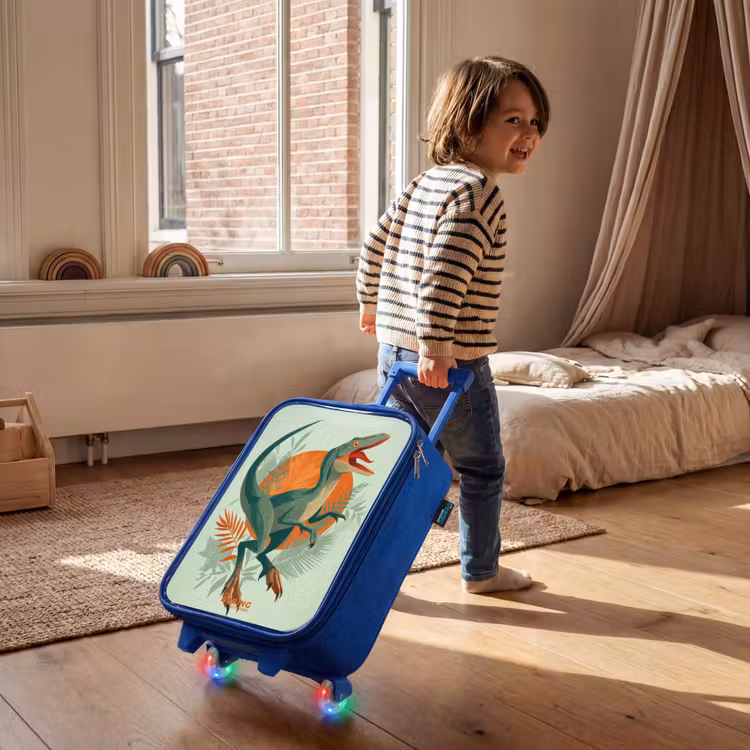 Kinderkoffer Blau - Streifender Jäger mit Blättern — 2