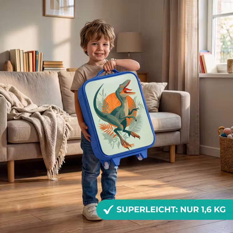 Kinderkoffer Blau - Streifender Jäger mit Blättern — 3