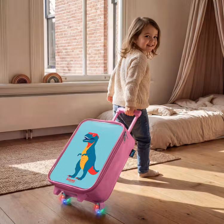 Kinderkoffer Rosa - Cooler T. rex mit Sonnenbrille — 2