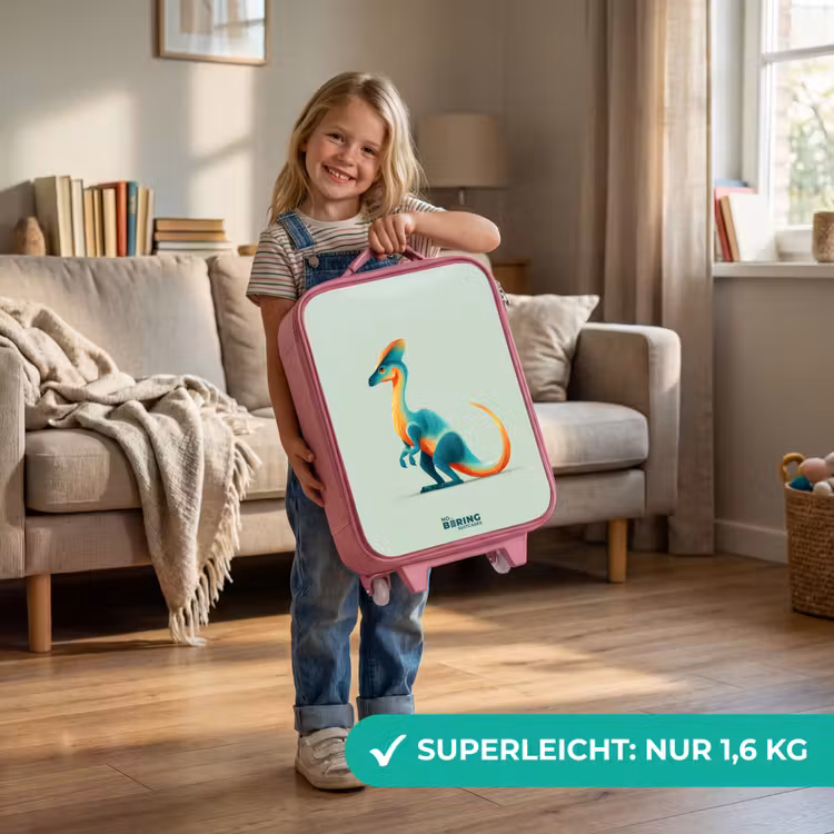 Kinderkoffer Rosa - Eleganter Dino mit Kamm — 3
