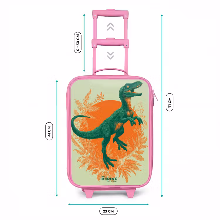 Kinderkoffer Rosa - Grüner Dino zwischen Farnen — 7