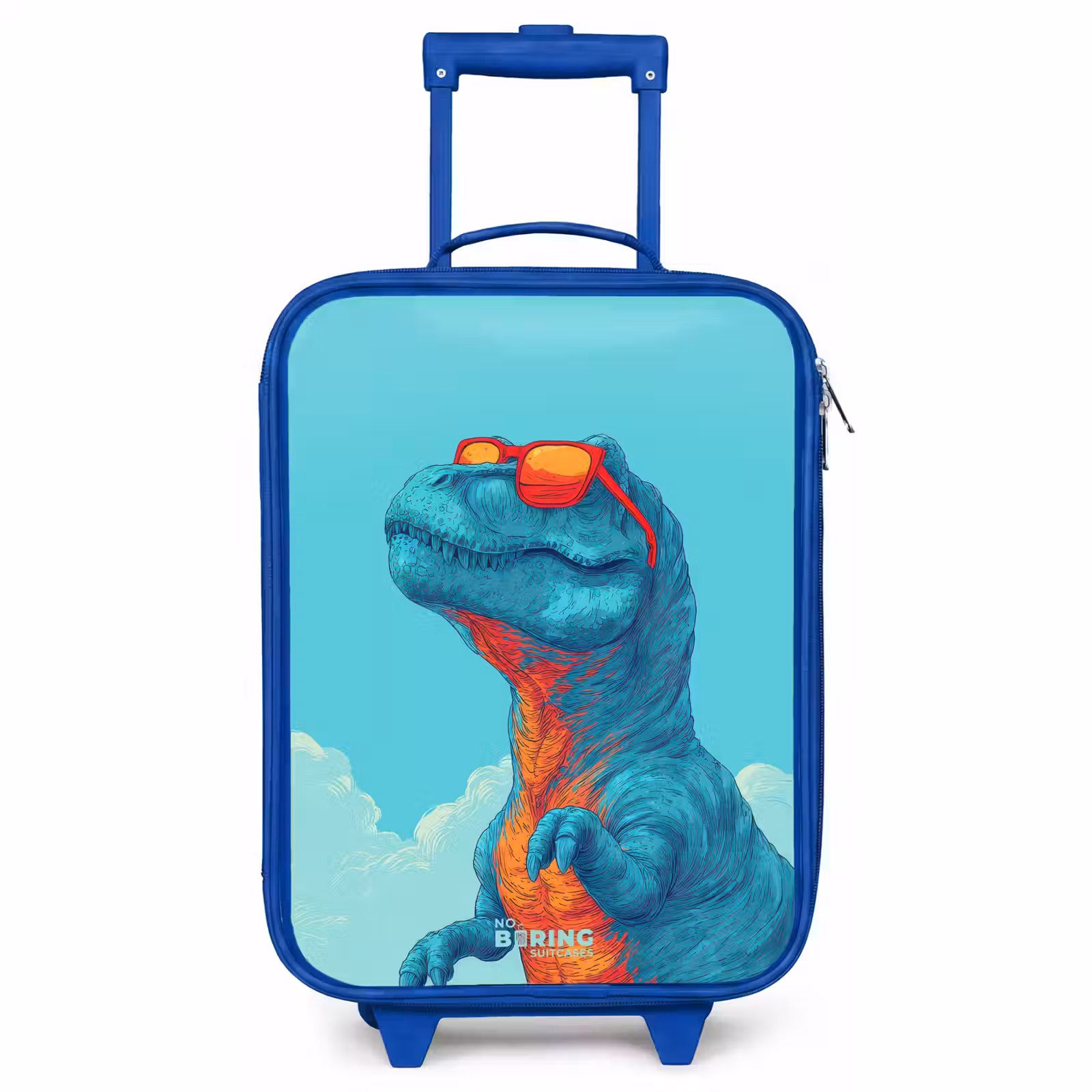 Kinderkoffer Blau - Dino mit Sonnenbrille — 1