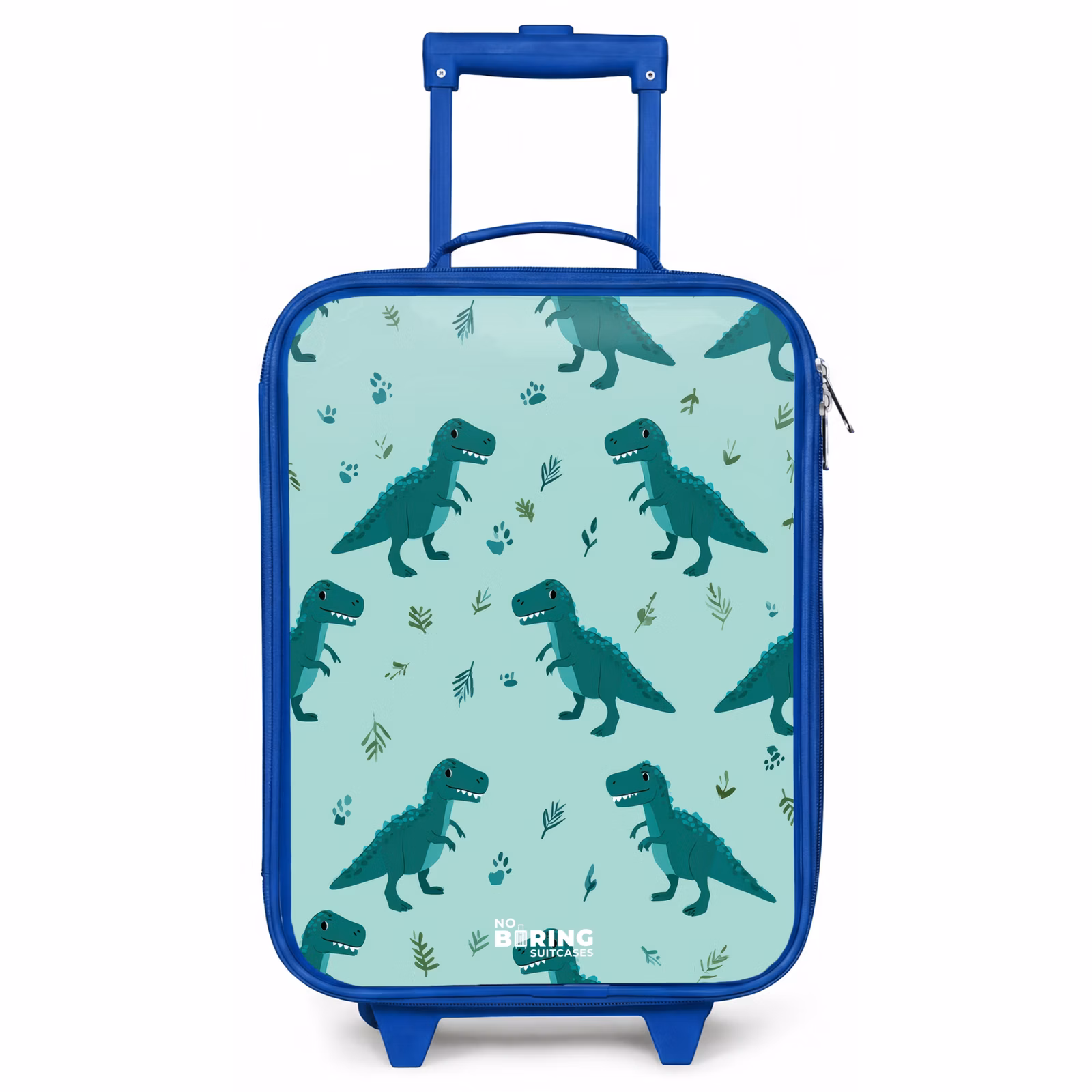 Kinderkoffer Blau - Freundlicher T. rex zwischen den Spuren — 1