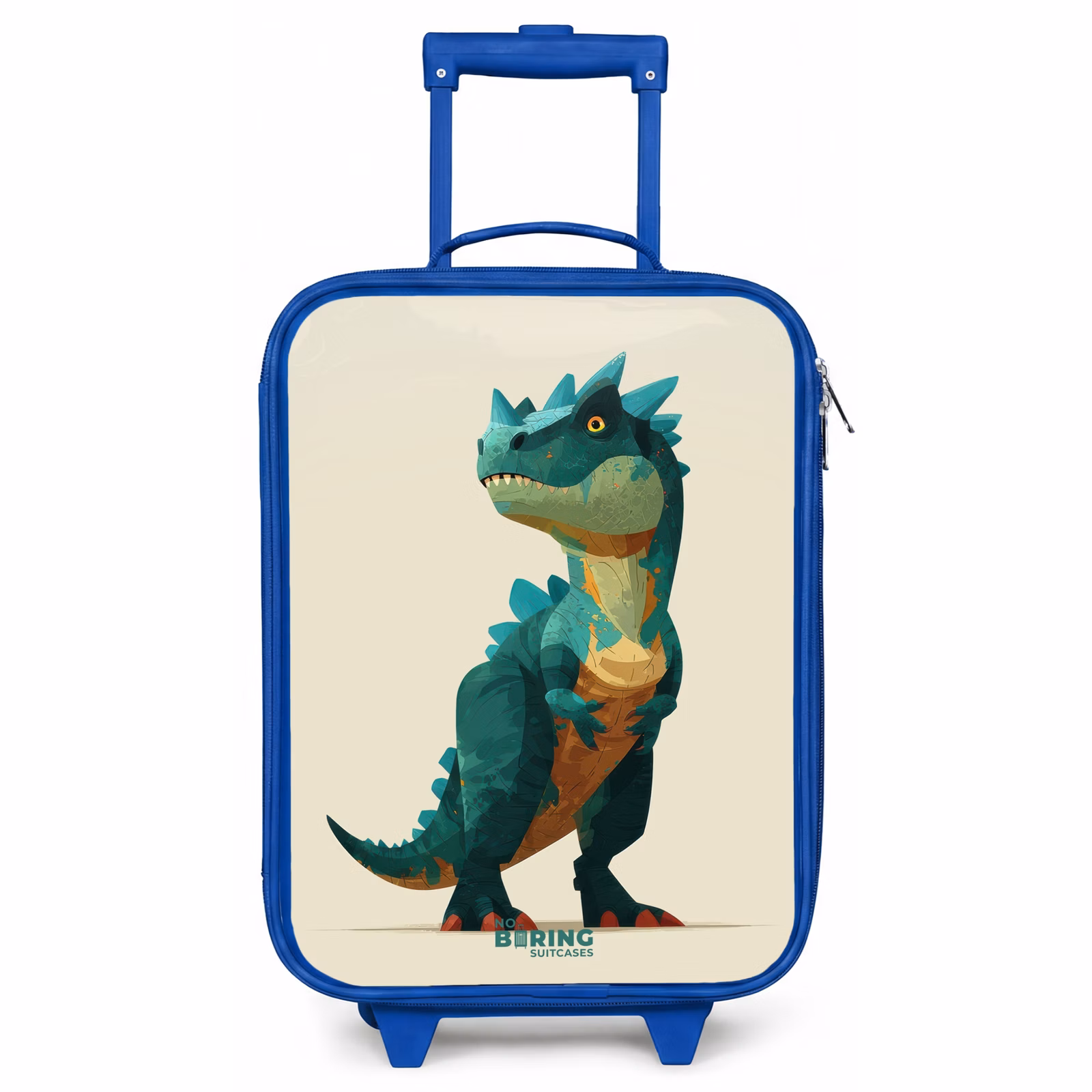 Kinderkoffer Blau - Gehörnter Dino mit scharfen Blicken — 1