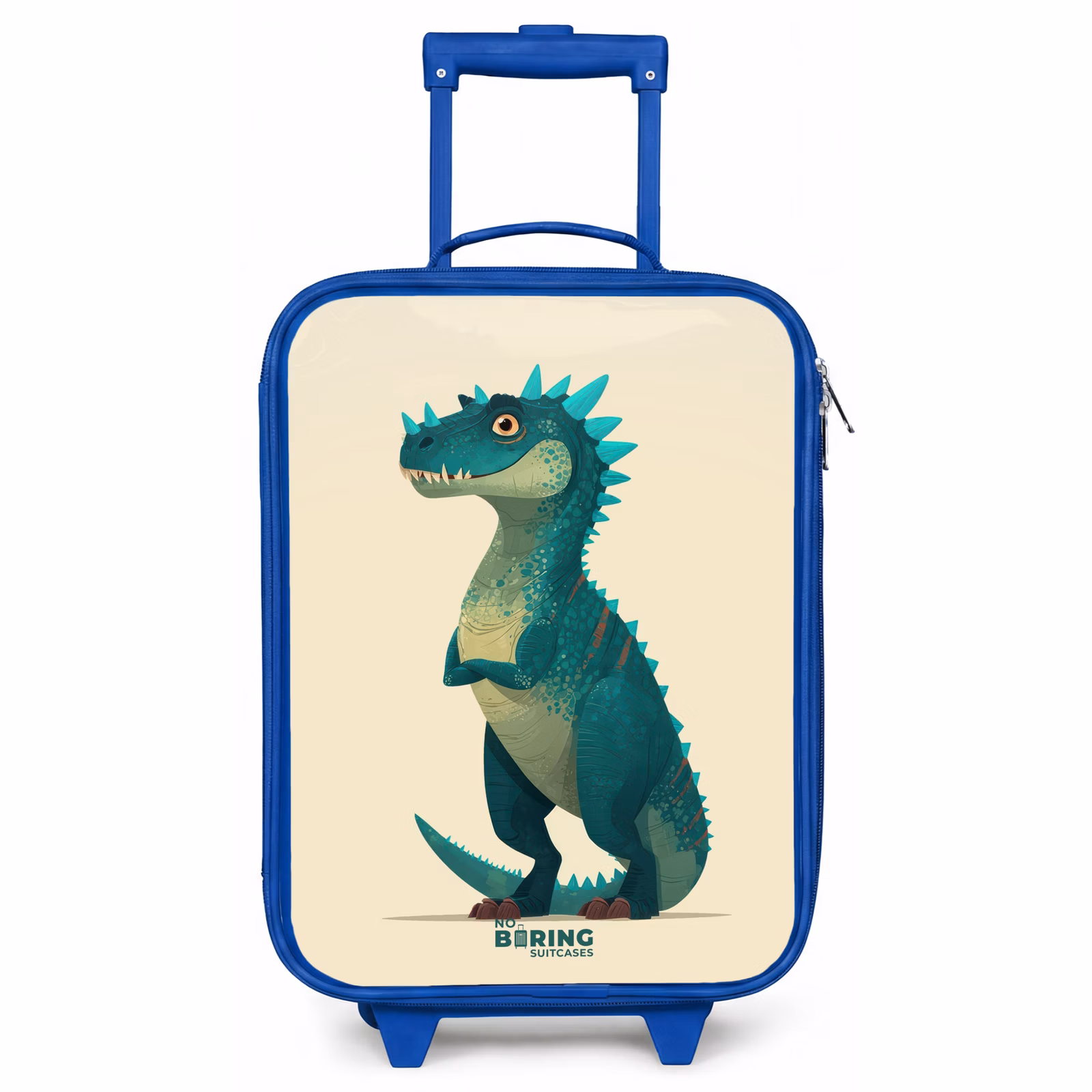 Kinderkoffer Blau - Stacheliger Dino mit freundlichem Blick — 1