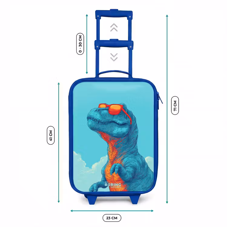 Kinderkoffer Blau - Dino mit Sonnenbrille — 7