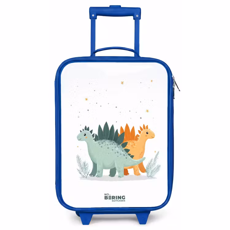 Kinderkoffer Blau - Stegosaurus-Duo unter Sternenhimmel — 1