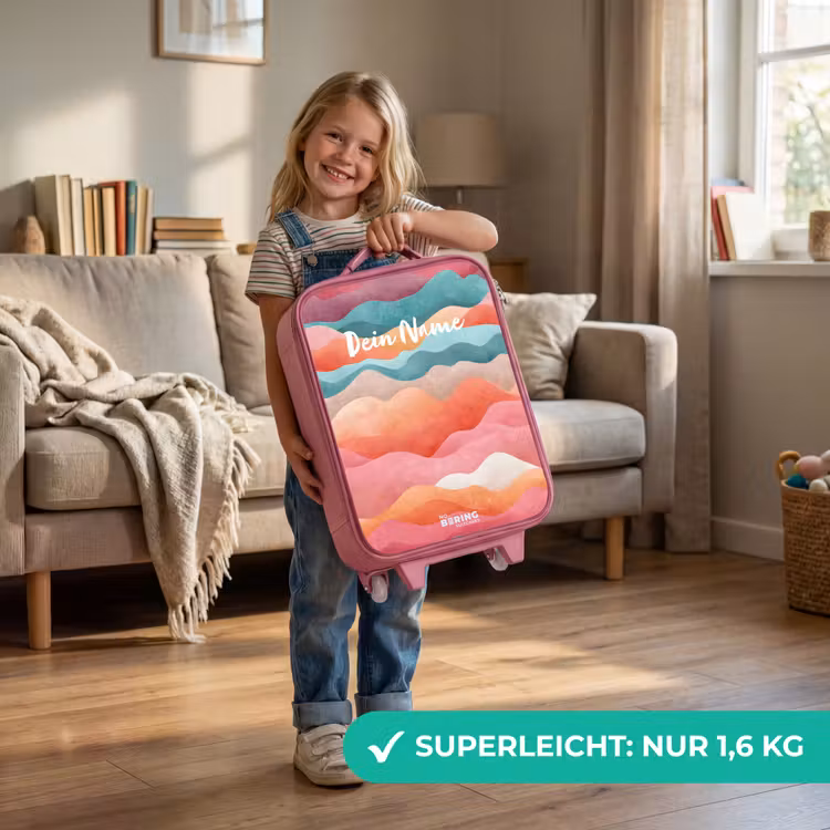 Kinderkoffer Rosa - Abstrakte Wellen — 3