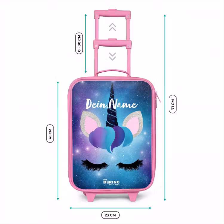Kinderkoffer Rosa - Einhorn auf einem Sternenhimmel Hintergrund — 7